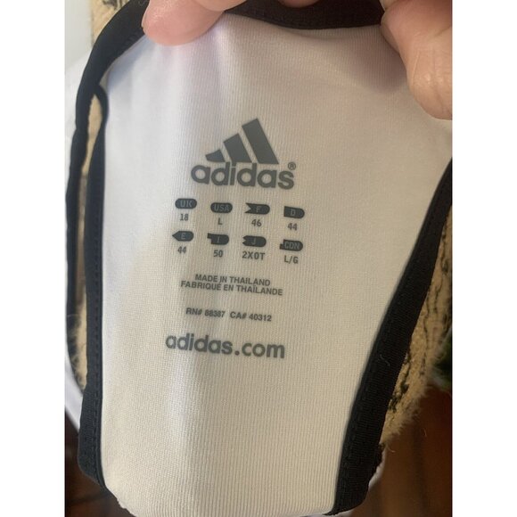 (B-49)Adidas Women’s L White Racerback Tank Top Athletic Workout Running Gym Act - Picture 6 of 7